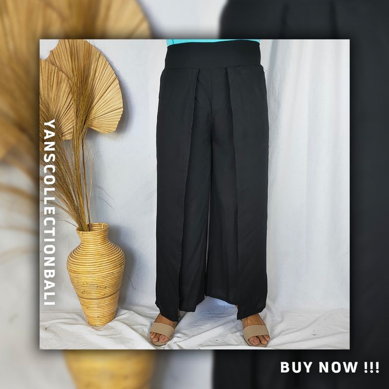 Kulot Panjang Jumbo Samurai Tali-Hitam polos jumbo