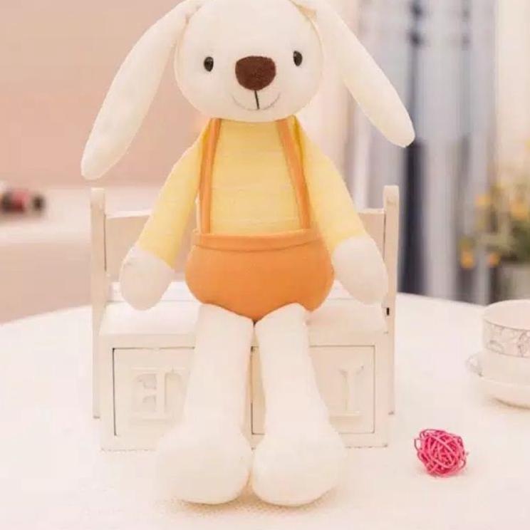Diskon promo Boneka Kelinci Import Rabbit Angela Bunny Baju Rajut Telinga Panjang Asimetris Bulu Lem