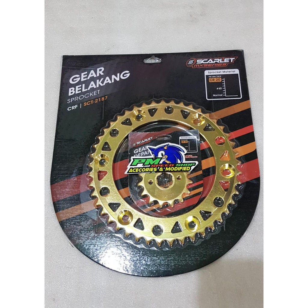 GEAR DEPAN & BELAKANG SCARLET MOTOR CRF