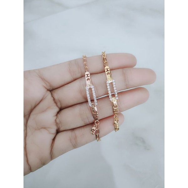 GELANG KOYE NORI + PENANG HERM*S MP /GELANG PERAK ASLI SILVER 925 LAPIS EMAS/ GELANG FASHION WANITA TERBARU