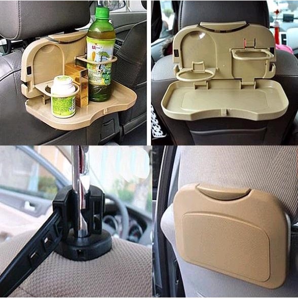 Car Rak Tambahan Mobil Multifunction Foldable Seat Back Meal Table / Meja Lipat, Tempat minum Wadah Belakang mobil kotak penyimpanan