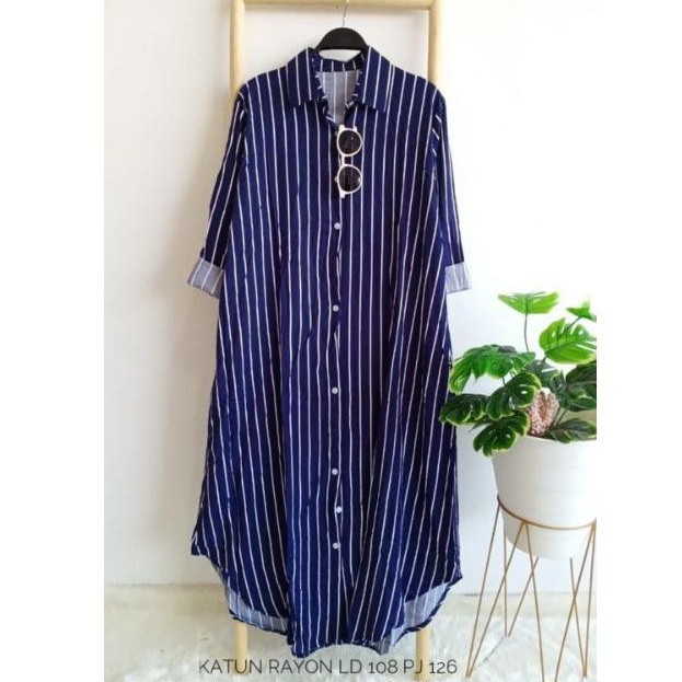 Tunik katun rayon salur ld 108 cm