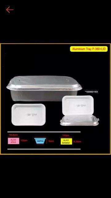 Aluminium Foil Cup Kotak P-380 Dan Tutup