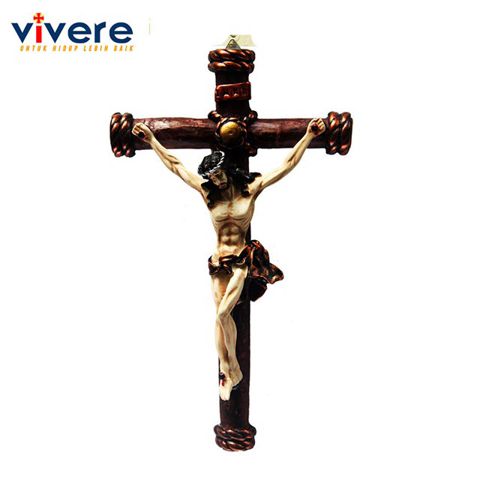 Salib Yesus Bermotif Kayu