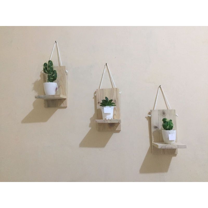 Rak Gantung Bunga Estetik / Rak Bunga Kayu / Rak Bunga Gantung PRD-OKE