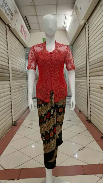 Set kebaya tille payet/kebaya tille payet lengan pendek