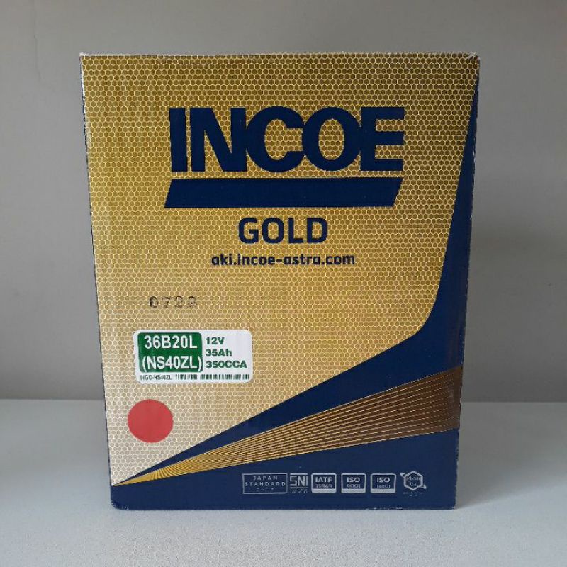 Aki / Accu Mobil Toyota Agya, Ayla, Ertiga INCOE GOLD NS40ZL Aki Basah