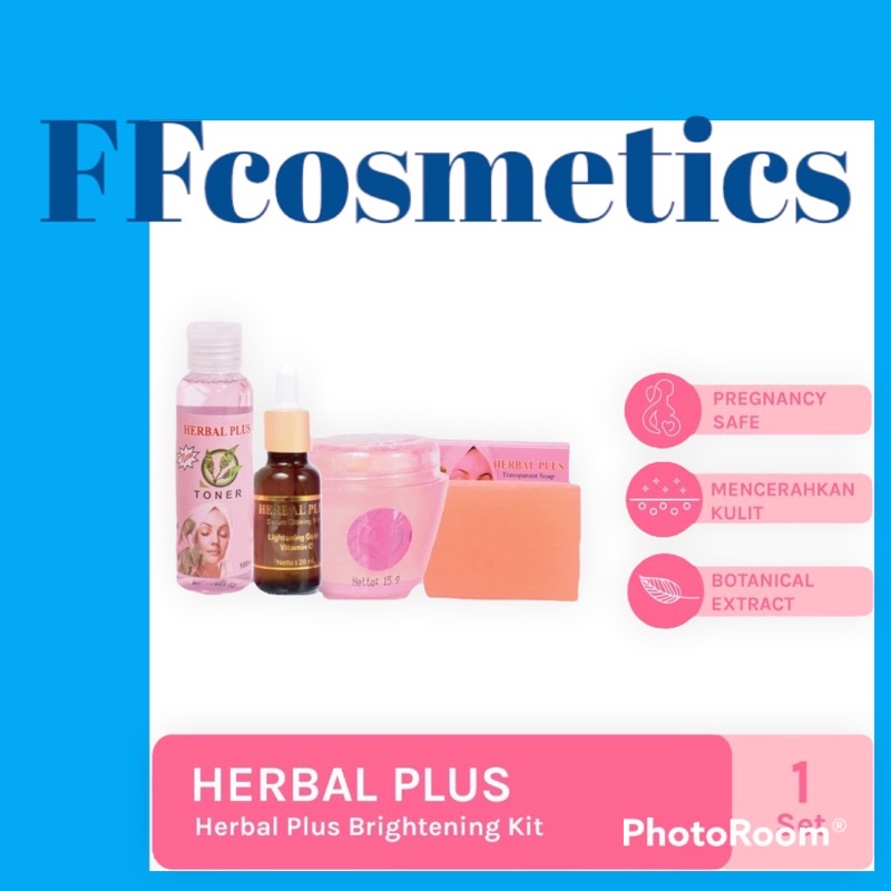 HERBAL PLUS Brightening Set (Cream HERBAL plus, Serum herbal plus, Transparant Soap/ sabun herbal pl
