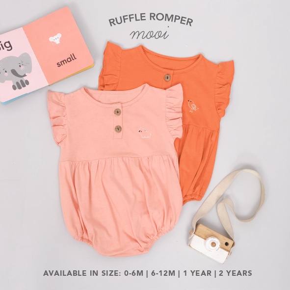 Baju Bayi Jumper Anak Perempuan Mooi Ruffle Romper Baby Newborn 0 6 Bulan 1-2 Tahun