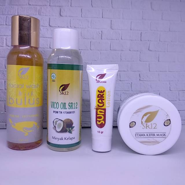 Paket Pemula Lengkap SR12 / Paket Pemula Untuk Kulit Berminyak Berjerawat / Cream Paket SR12