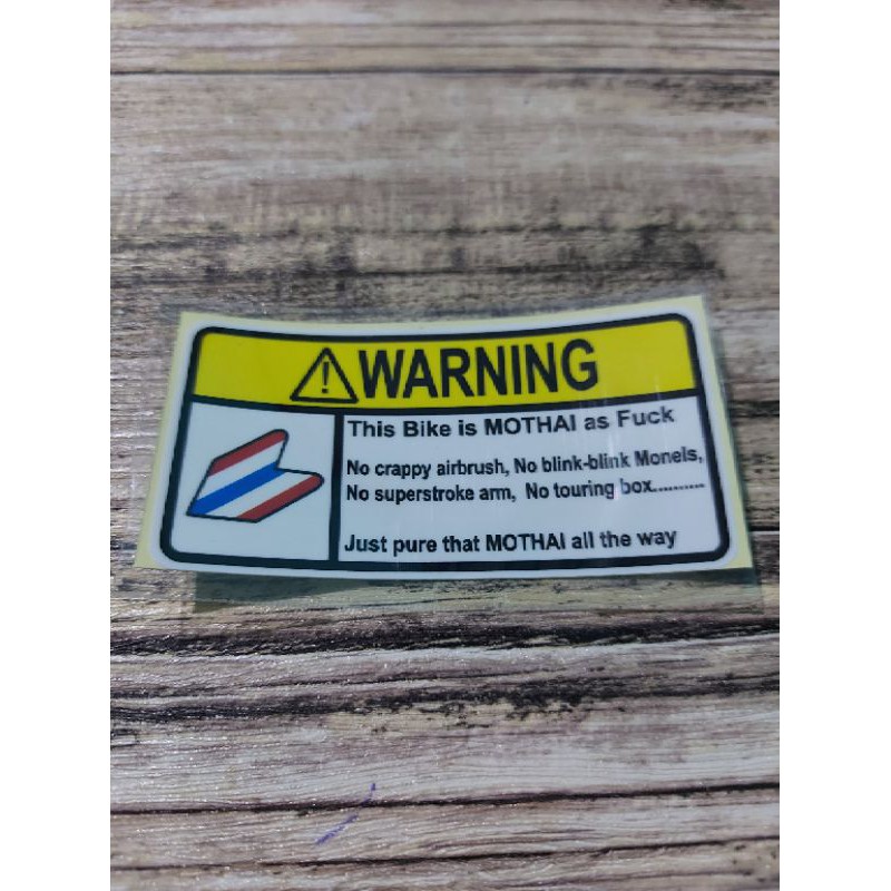STICKER WARNING MOTHAI