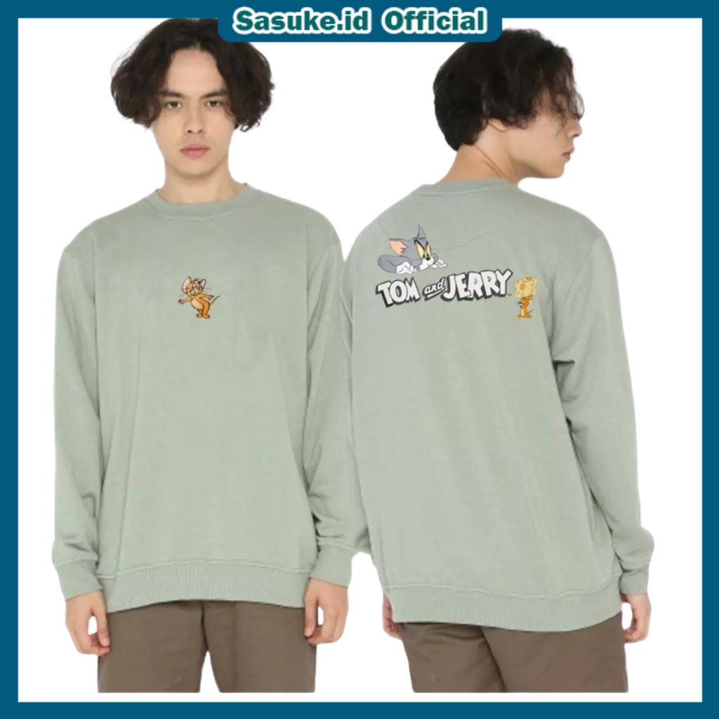 sasuke,id  &gt;SWEATER CREWNECK TOM&amp;JERYY HnM UNISEX SIZE M L XL XXL