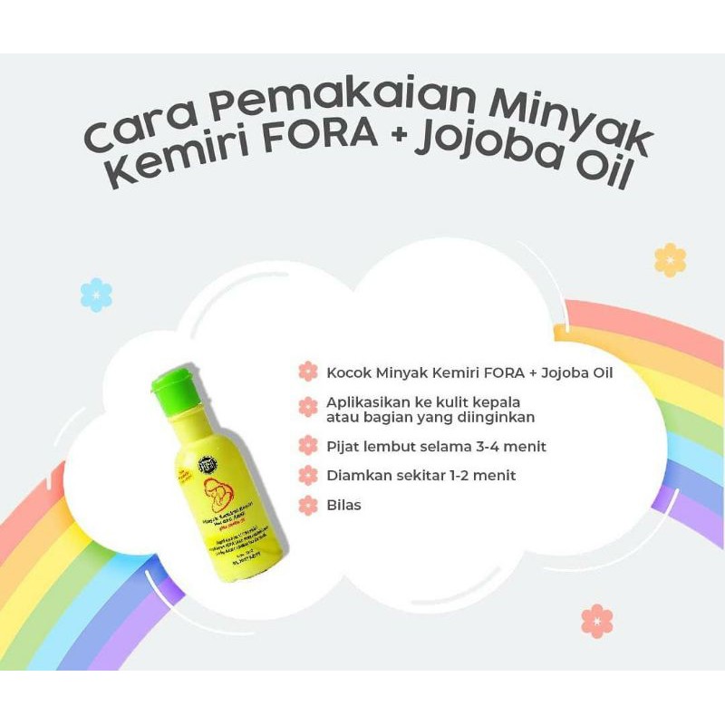 Minyak Penyubur Rambut Bayi Fora / Minyak Urang Aring / Minyak Kemiri/ Minyak Cek ceman / Penumbuh Rambut dan alis bayi