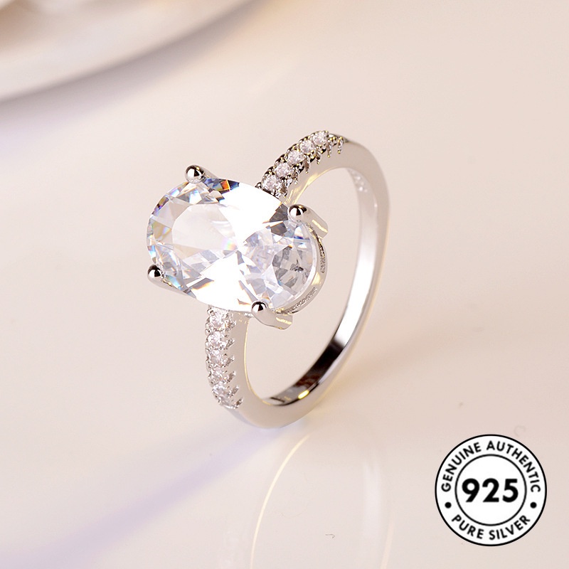 Cincin Lapis Emas Putih 18k Bahan S925 Silver Untuk Pertunangan