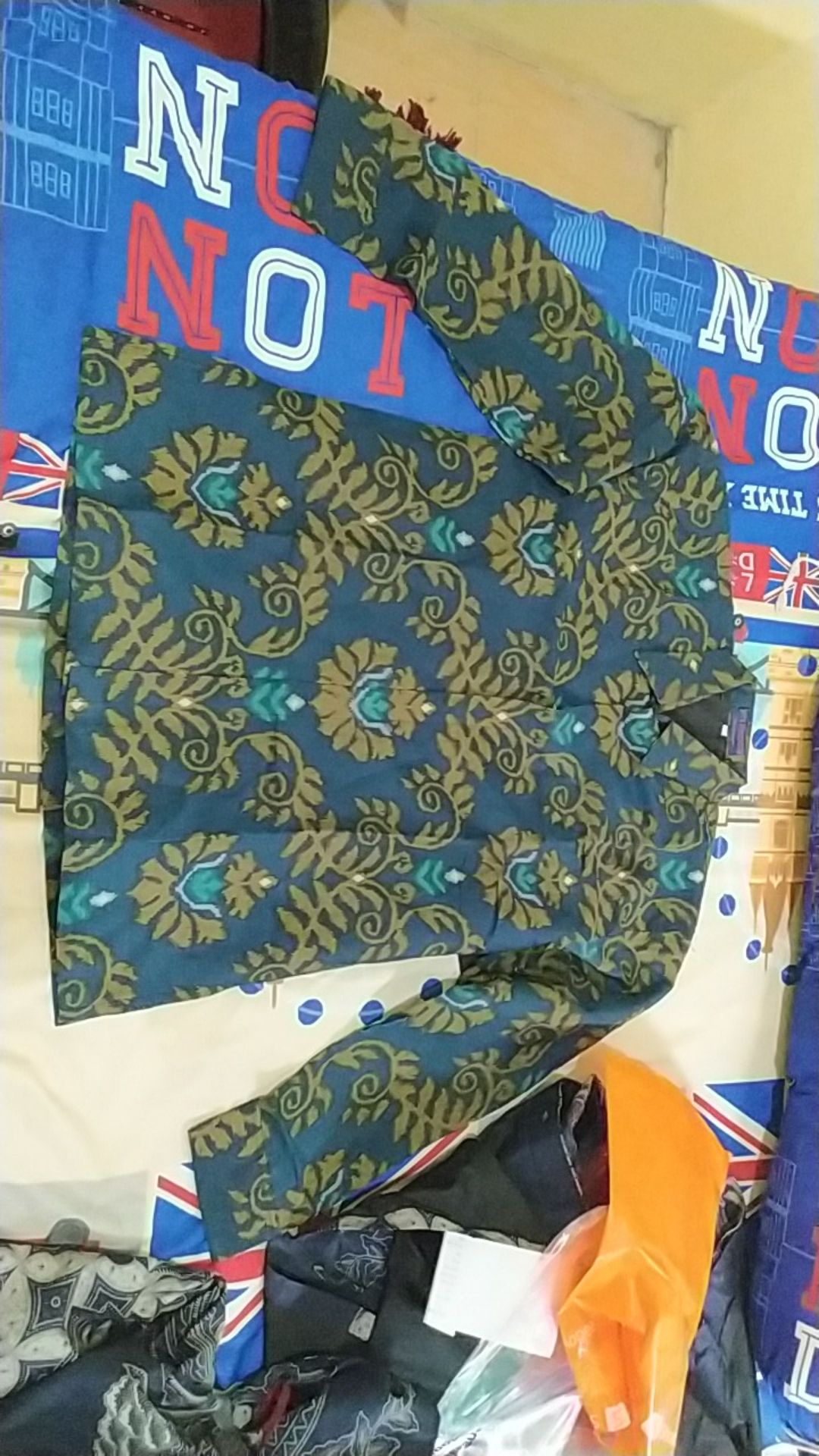 Motif Parang Peksi Dongker Kemeja Batik Prabu Bahan Katun Baturaden Reguler Fit