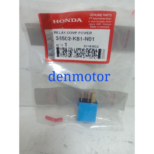 RELAY STARTER KAKI 5 BEAT ESP/BEAT POP/BEAT ESP 2016/SCOOPY ESP/GENIO ORIGINAL HONDA 38502-K81-N01