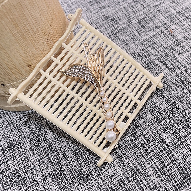 Jepit Rambut Bentuk Pita Aksen Mutiara Gaya Korea Untuk Perempuan