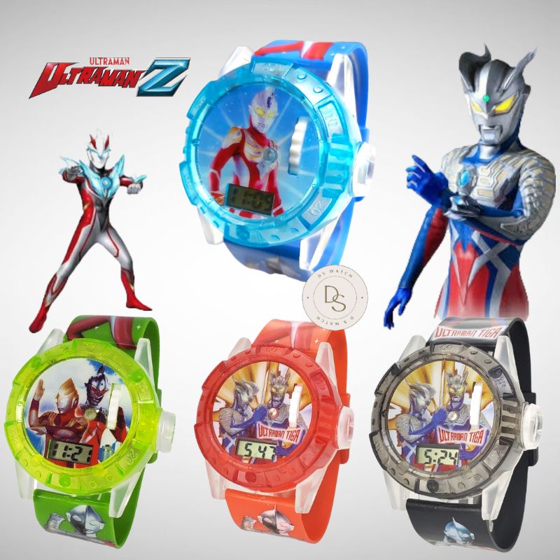 Jam tangan anak karakter cowok led laser musik,proyektor,lampu