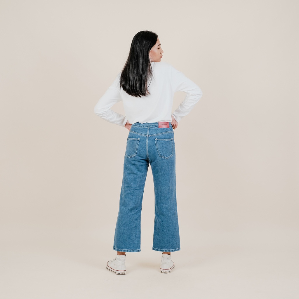 Bunbe - Highwaist Kulot Jeans Plain Adelle