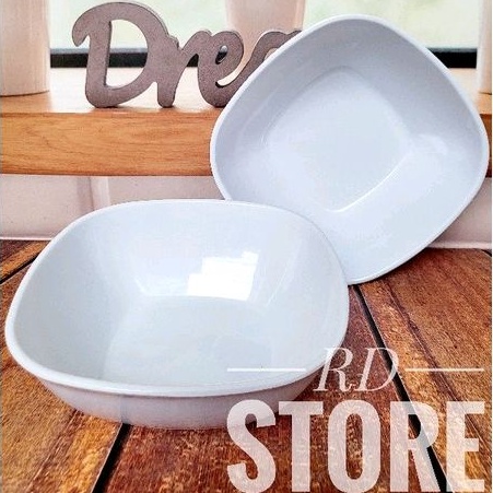 PROMO 1.PCS MANGKOK PERSEGI MELAMINE POLOS