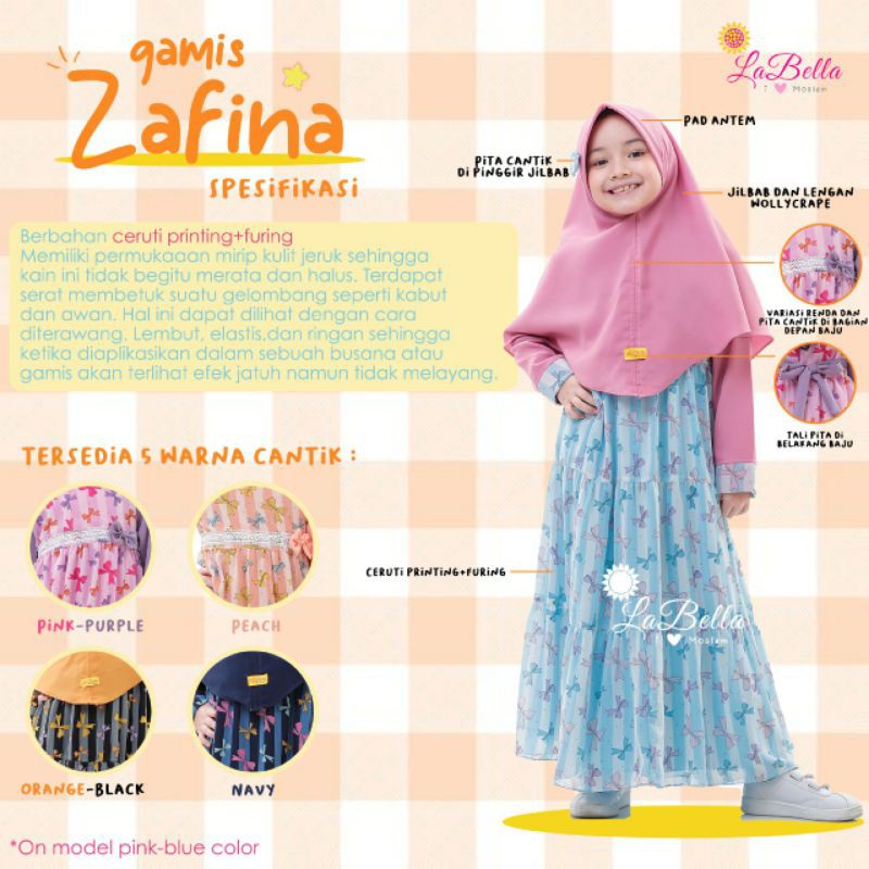Zafina  Dress set khimar  ori Labella