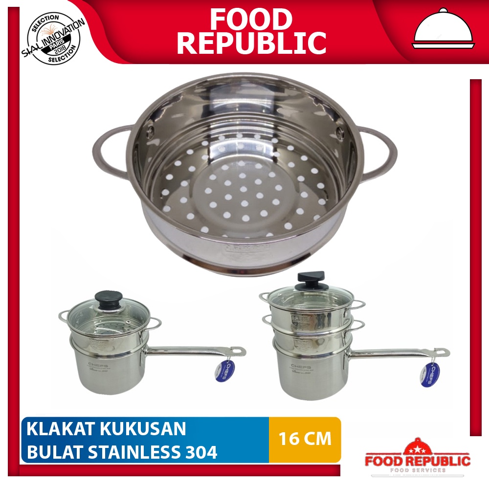 Kukusan Bulat Klakat Panci 16 cm Stainless 304 Steamer Mpasi Resto