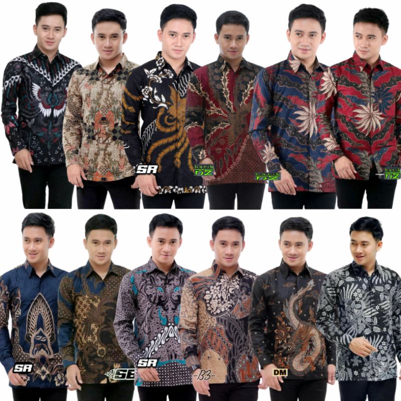 Sale Batik Pria Lengan Panjang Batik Azmil Hrb026 Motif Keratonan Kode 002 Size M L Xl Xxl Reguler rXVm91u6exmZp