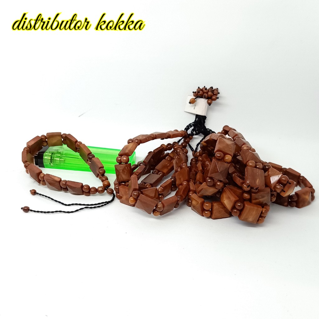 ( SUPER MURAH ) Paket harga 10 pcs gelang Kokka kaukah piramid coklat