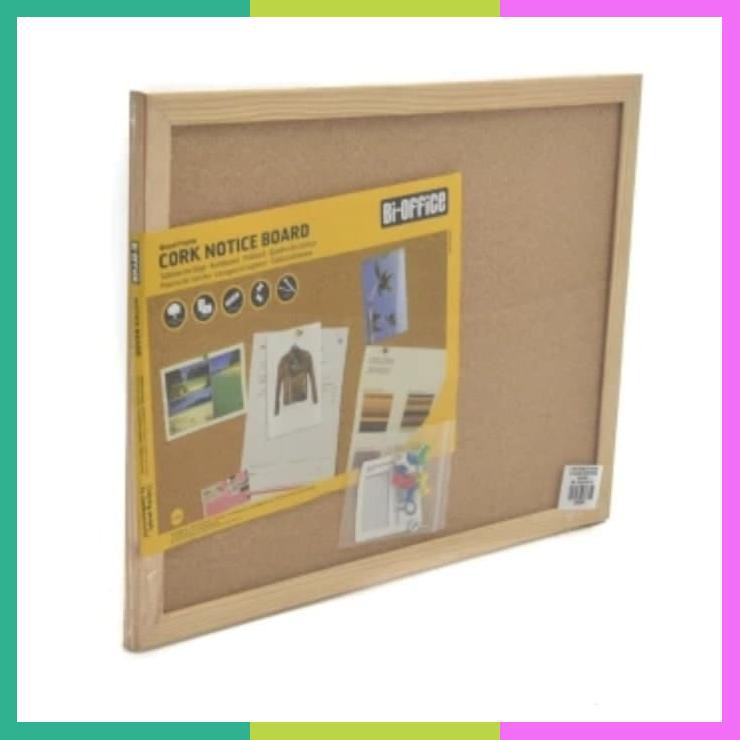 

Bisilque Cork Pin Board / Papan Mading Kayu Fibre 60X45Cm Serbaguna