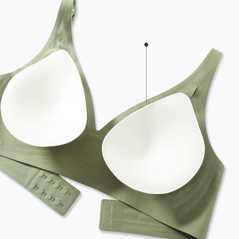 TUTULADY Bra Busa Tipis Tanpa Kawat Seamless Bra Cup B/C Deep V Lembut