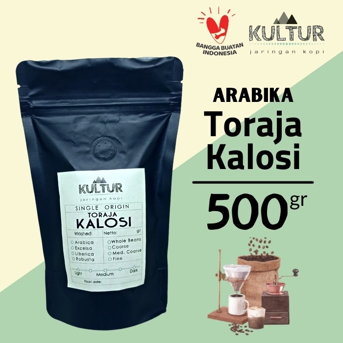 

COFFEE BEAN BIJI KOPI ARABIKA TORAJA KALOSI 500 GR