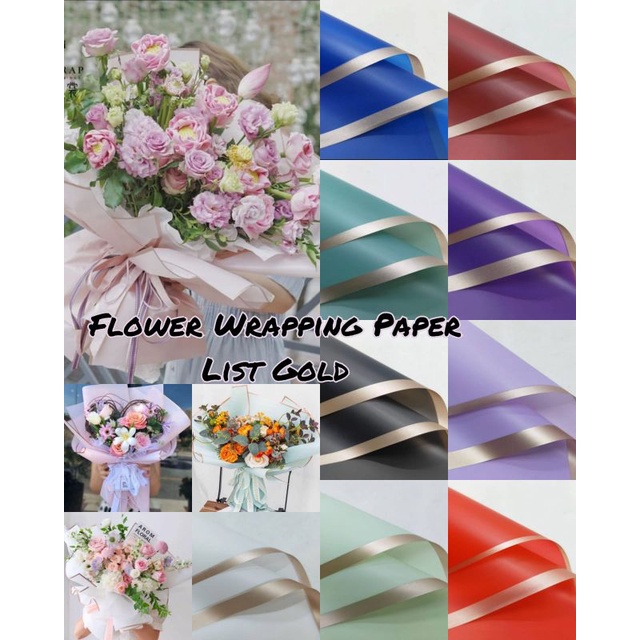 

Free Packing!!! Flower Wrapping paper list gold - Kertas Buket List Emas - Kertas Buket Korean Wrapping Paper Cellophane flower Wrapping paper list gold Kertas - Free Packing! Kertas Buket List Gold