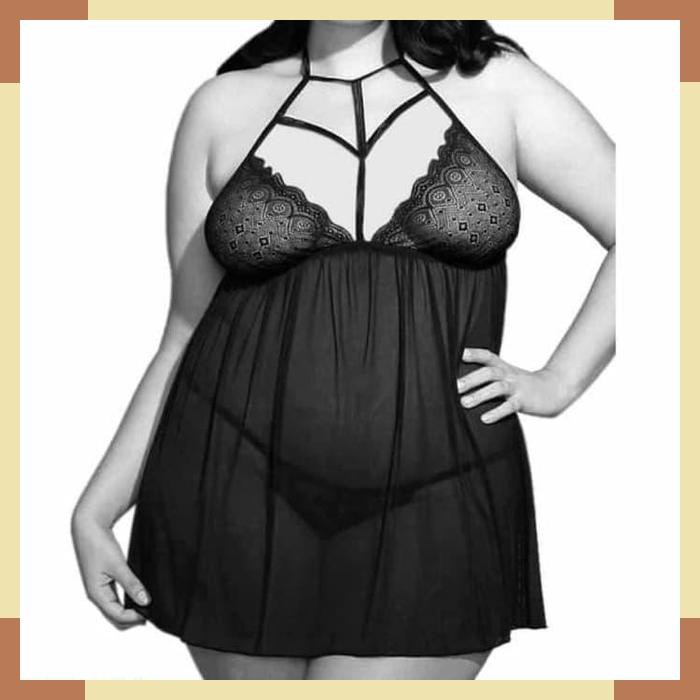 

ACL1172 Lingerie Sexy Baby Doll Big Size Transparan Plus Size Seksi