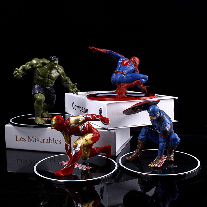 2022 Mainan Action Figures The Avengers Spiderman Captain America Bahan PVC Untuk Hadiah Anak Laki-Laki