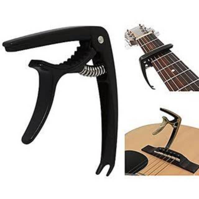 Capo gitar aluminum alloy plus pin puller / kapo penjepit senar gitar aluminum