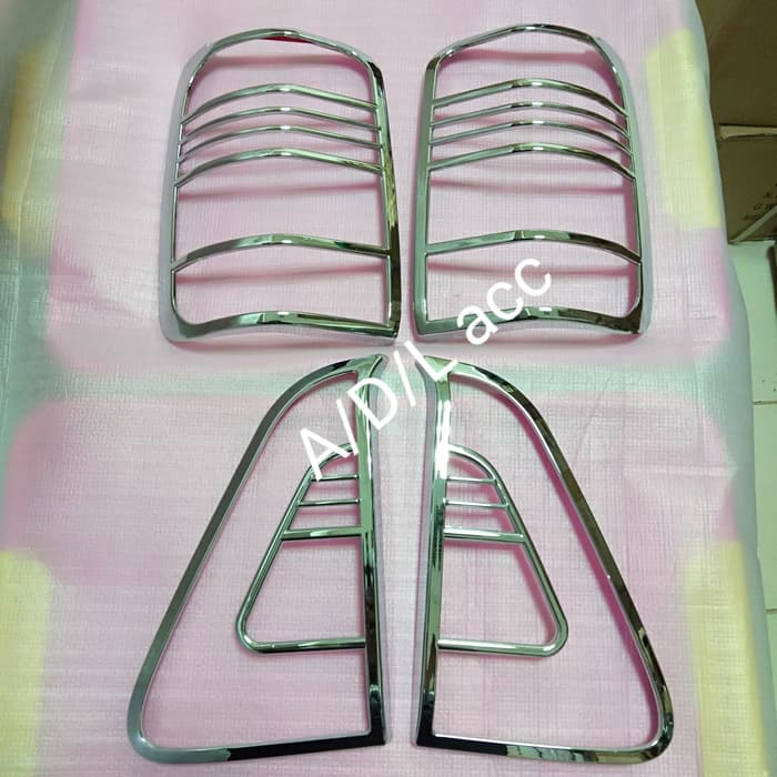 garnish cover pelindung lampu stop BELAKANG mobil toyota kijang new kapsul + segitiga CHROME CROME