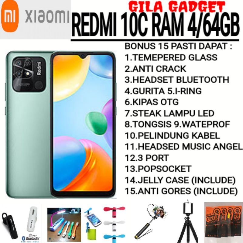 XIAOMI REDMI 10C RAM 4/64GB ORIGINAL GARANSI RESMI