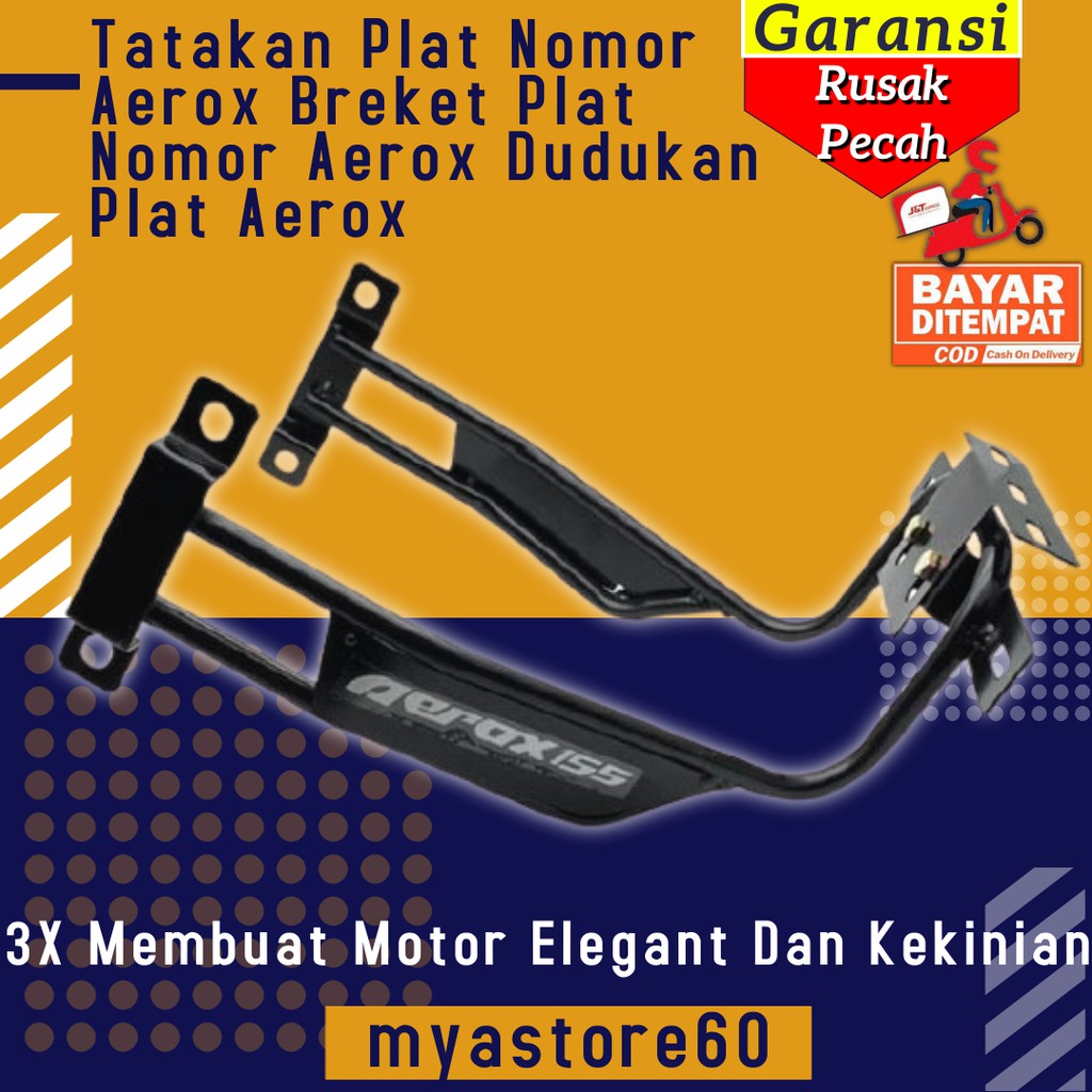 Tatakan Plat Nomor Aerox Breket Plat Nomor Aerox Dudukan Plat Aksesoris Variasi Sparepart Aerox