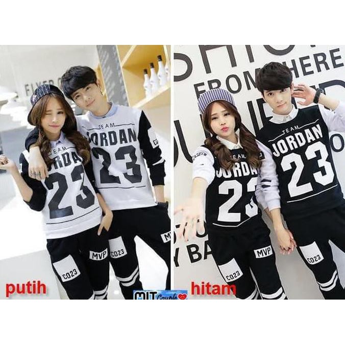 promo kaos couple jordan 23 lengan panjang - baju pasangan terbaru