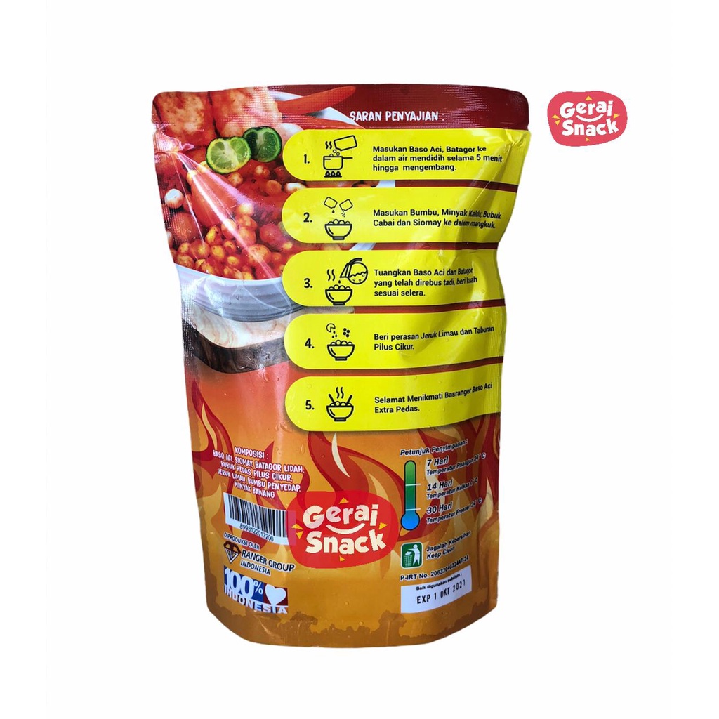 Baso Aci Basranger Extra Pedas Jeruk Limau Best Seller  200 g