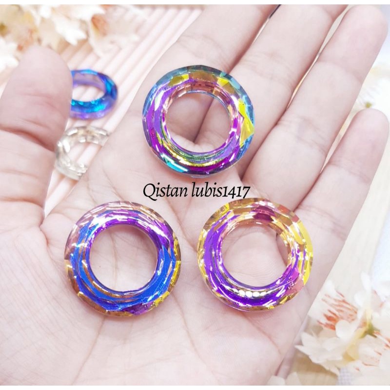 Pendant Crystal ring bintang  1pcs 30mm|Crystal Oval