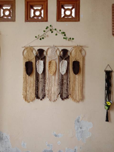 READY STOK) macrame Hiasan dinding jejer 5 / macrame wall hanging/ Dekorasi rumah