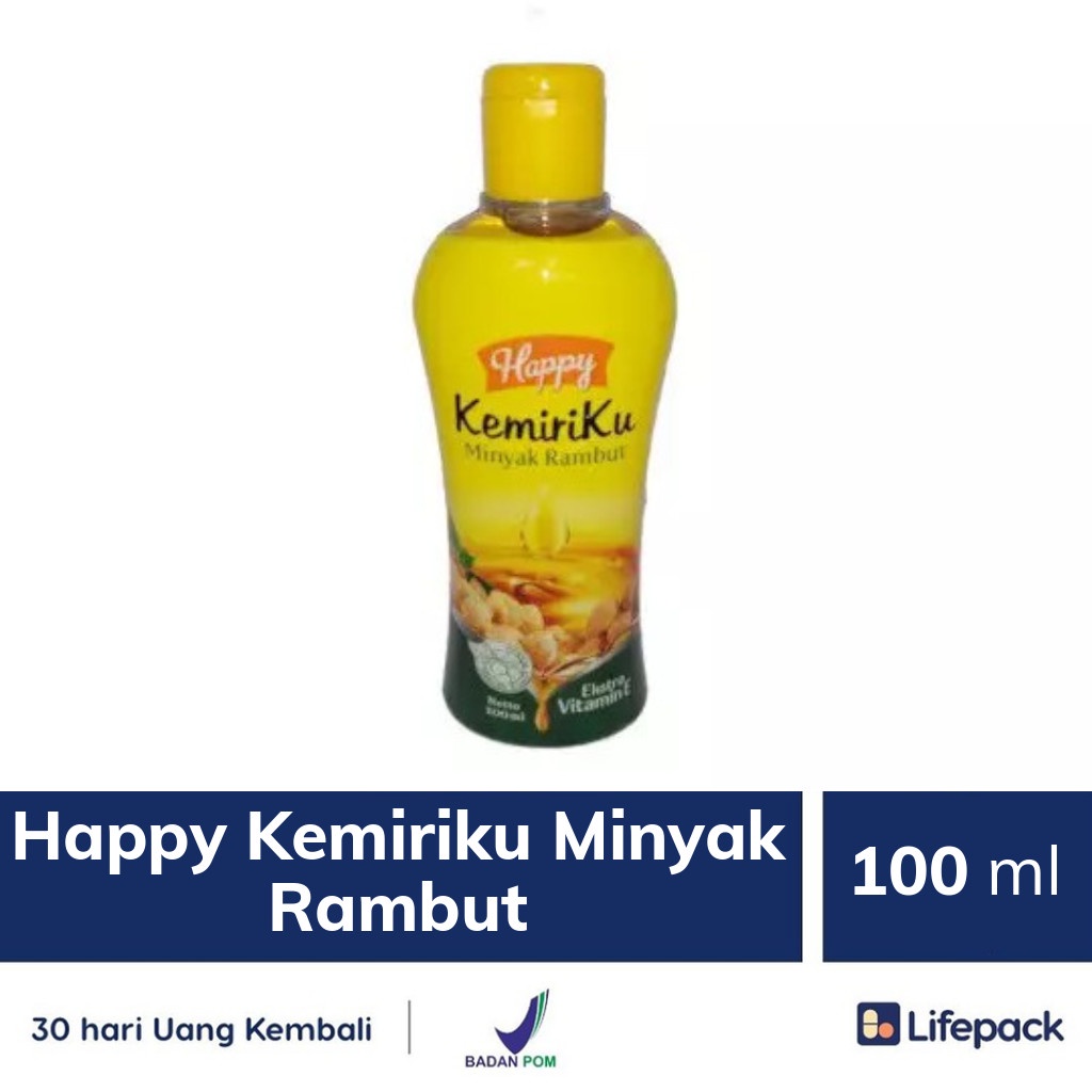 [COD] Happy Kemiriku Minyak Penumbuh dan Pelebat Rambut dalam 1 Minggu dengan Ekstra Vitamin E - 100ml