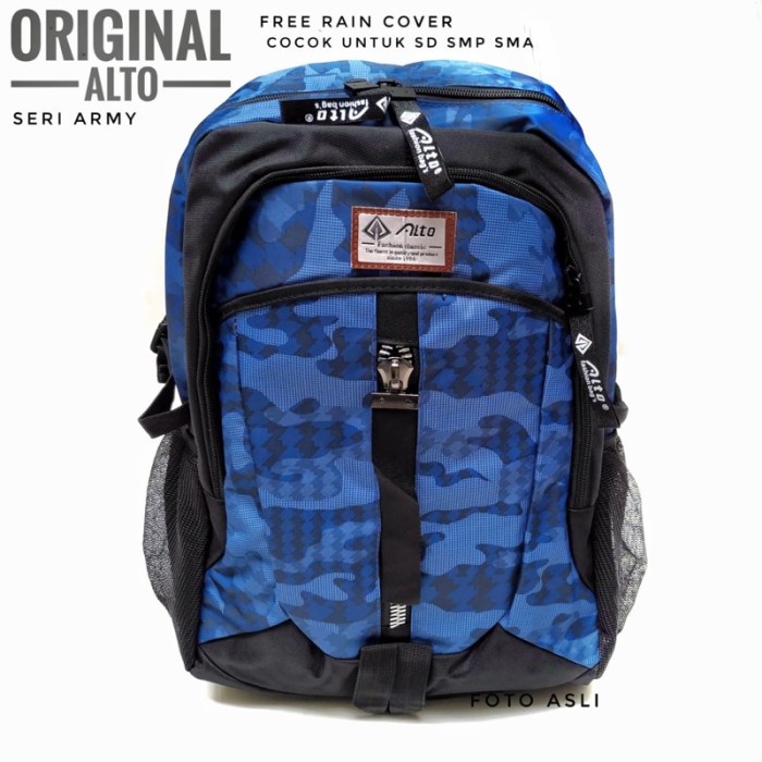 PROMO Tas Alto Import Motif Army Tas Anak Laki Laki Tas Ransel Tas Punggung - Army Biru