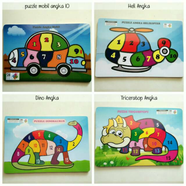 Puzzle kayu angka 1 - 10/ 1 - 15