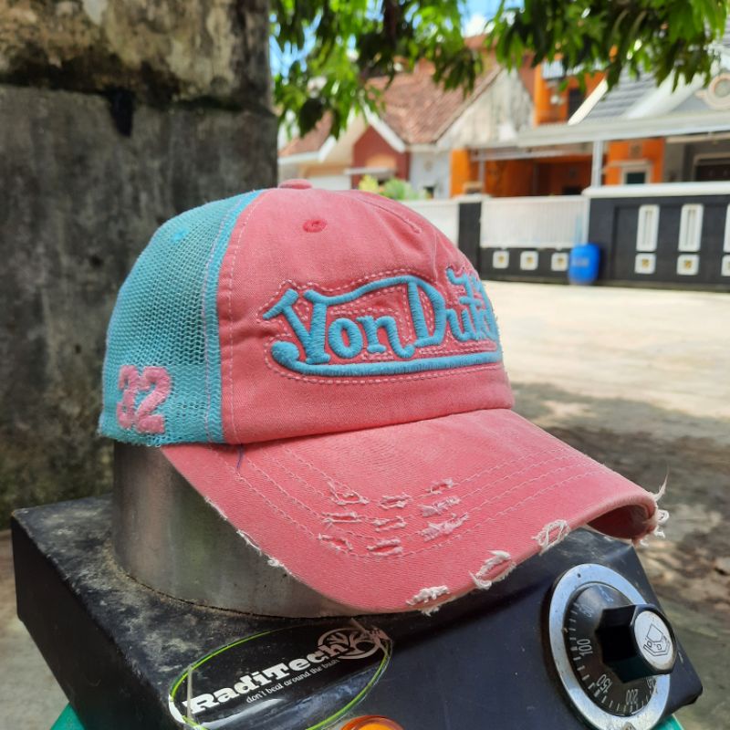 Topi Von Dutch Second Original Like New Pink Blue