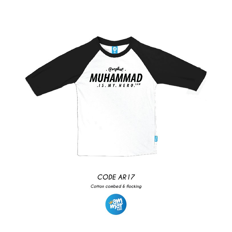(Bisa COD) AR17 Desain Muhammad Is My Hero Raglan Ikhwan Brand Ammar