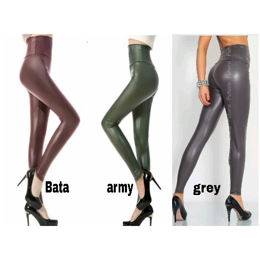 Celana legging dewasa wanita bahan kulit