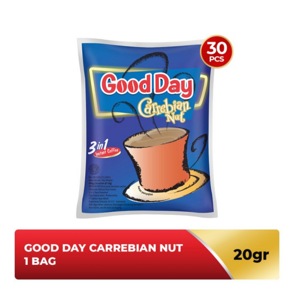 

Good Day Carribean Nut Bag (Isi 30 Sachet x 20 Gram)