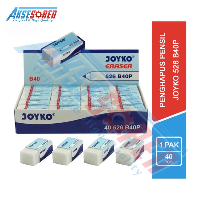 

Arm Penghapus Pensil Kecil Joyko [526 B40/40 pcs] / Stip 2B Eraser Pencil [1 pack]
